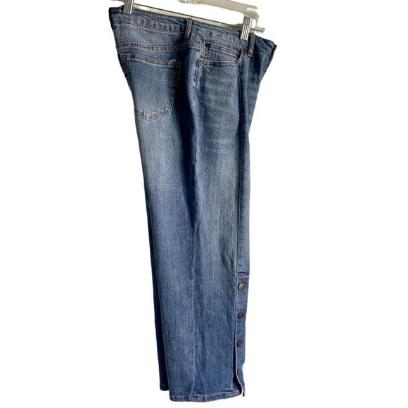 Ashro Boho Snap Front Cropped Jeans Size 6 - Picture 7 of 10